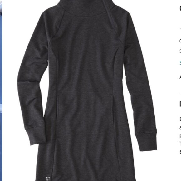 Title Nine Guthrie Dress French Terry Mock neck Kangaroo pocket Gray Sz XL 16 - Picture 2 of 7